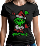 Grinch Playera Mujer Fluorescente luz negra