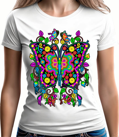 Mariposa Camiseta dama fluorescente Kutusos