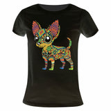 Chihuahua Huichol Camiseta dama fluorescente Kutusos