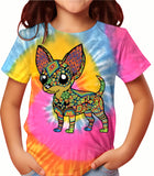 Chihuahua tie dye Camiseta Niño fluorescente Kutusos Kids