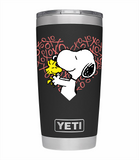 Termo Yeti 20oz Snoopy corazón Impresión Dtf Uv