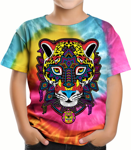 Jaguar tie dye Camiseta Niño fluorescente Kutusos Kids