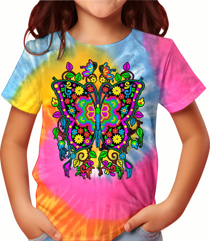 Mariposa tie dye Camiseta Niño fluorescente Kutusos Kids