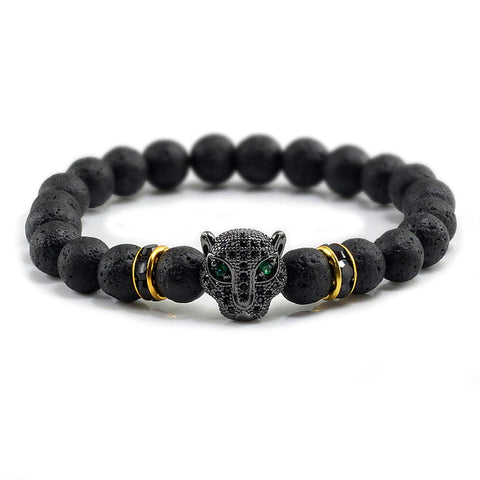 pulsera moda Jaguar Lava negra ajustable